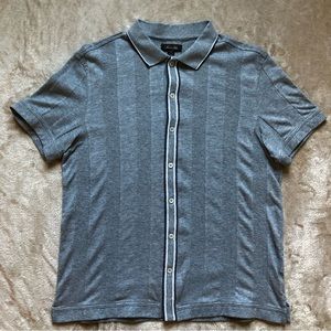 Tasso Elba Textured Striped Button Down